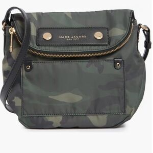 Marc Jacobs Green Camo Nylon Crossbody with Gold Hardware NWOT